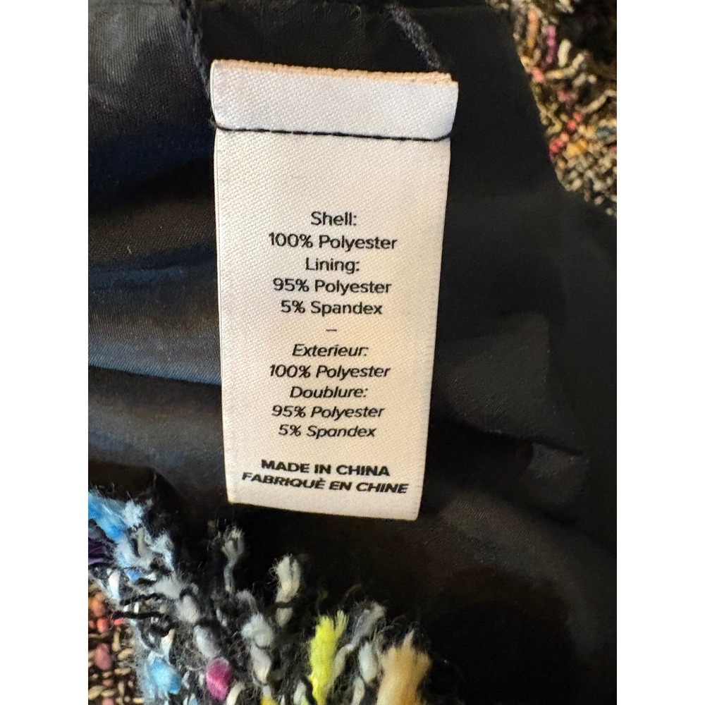 Cinq à Sept Rochelle Tweed Minidress Womens 8 Multicolor Belted Fringe - Picture 8 of 9